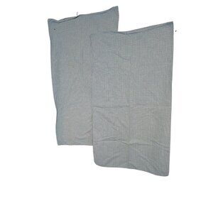 Ralph Lauren Blue Gingham Check Cotton Pillowcases Soft Bedding Set